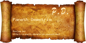 Paneth Demetria névjegykártya